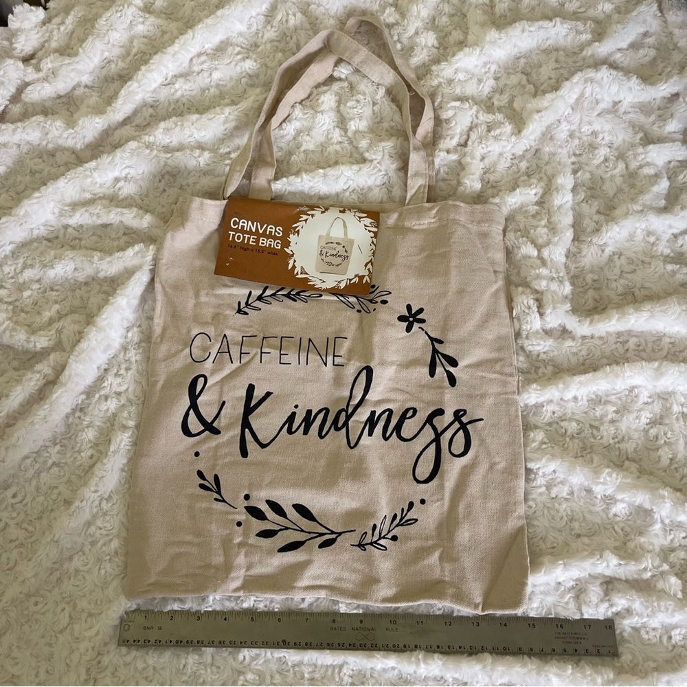 Canvas tote bag “Caffeine and Kindness”
